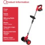 Desbrozadora Bateria, 21V Desbrozadora Electrica con 4000mAh Batería, con Rodillos, 5 Cuchillas de Plástico, 2 Cuchillas de