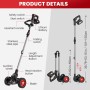 Desbrozadora Bateria 21V, Desbrozadora Electrica con 2 x 3.0Ah Baterías y 3 Cuchillas, Ruedas Desmontables, Varilla Telescópica,