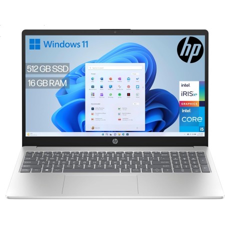 HP 15-fd0163ns- Ordenador portátil de 15.6" Full HD (Intel Core i5-1334U, 16GB RAM, 512GB SSD, Intel Iris Xe Graphics, Windows