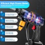 Pistola de Agua a presión, 30Bar Limpiador presión con 2× batería de 6000mAh, Cargador y Manguera 5m, 435PSI Hidrolimpiadora