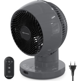 MYCARBON Turbo Quiet Table Fan 20dB DC Motor Powerful Fan 30°-60°-90° Oscillation 11 Speeds Timer 12h and Programmed On, with