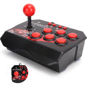 Wired Arcade Joystick Game Accessories with Metal Joystick and 6 Buttons for Switch PC PS3, Made with Comfort and Ergonomics