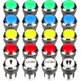 Fosiya 2 Player Arcade Joystick LED Chrome Starter Buttons for PC MAME Raspberry Pi Video Games Arcade Parts Cabinet (Mixed