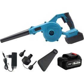 Soplador de Hojas, 18V Soplador de Hojas Bateria y Cargador, Aspirador de Hojas Eléctrico 2 en 1, Soplador Aspirador de Hojas