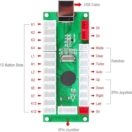 Fosiya 2 Player Arcade Joystick LED Chrome Starter Buttons for PC MAME Raspberry Pi Video Games Arcade Parts Cabinet (Mixed