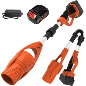 Soplador de Hojas 21V, Soplador Eléctrico Inalámbrico con Batería de 3,0 Ah y Cargador, Flujo de Aire de 226 KM/H, Soplador a