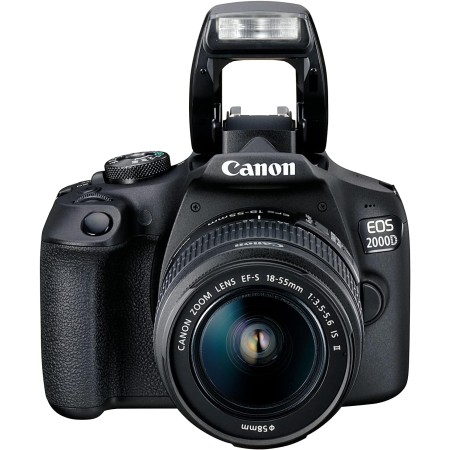 Canon EOS 2000D más EF-S 18-55mm f/3.5-5.6 III Juego de cámara SLR 24,1 MP CMOS 6000 x 4000 Pixeles Negro - Cámara digital (Full