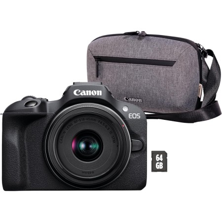 CANON EOS R100 Cámara Mirrorless + Objetivo RF-S 18-45 mm F4.5-6.3 IS STM, Cámara Evil APS-C (24,1 MP) -4 EV, Vídeo 4K 25 fps,