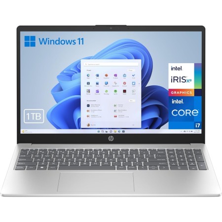 HP 15-fd1011ns - Ordenador portátil de 15.6" FHD Intel Ultra 7-155H, 32GB RAM, 1TB SSD, Intel Iris Xe Graphics, Windows 11 Plata