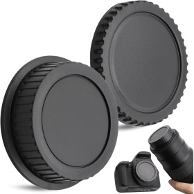 TECHZOCO Tapa Cuerpo Frontal y Tapa Trasera de Objetivo, Compatible con Canon EF/EF-S 4000D 2000D 1300D 1200D 1100D 800D 760D