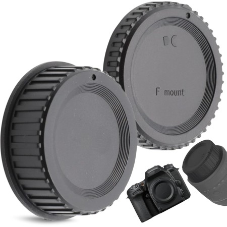 TECHZOCO Tapa Cuerpo Frontal y Tapa Trasera de Objetivo, Compatible con Canon EF/EF-S 4000D 2000D 1300D 1200D 1100D 800D 760D