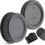 TECHZOCO Tapa Cuerpo Frontal y Tapa Trasera de Objetivo, Compatible con Canon EF/EF-S 4000D 2000D 1300D 1200D 1100D 800D 760D