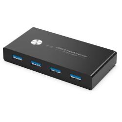 Rybozen 4 Puertos USB 3.0 Switch, USB KVM Conmutador 2 Entradas y 4 Salidas con 2 Cable USB para Compartir Teclado, Ratón, Disco Rybozen 4 Puertos USB 3.0 Switch, USB KVM Conmutador 2 Entradas y 4 Salidas con 2 Cable USB para Compartir Teclado, Ratón, Disco