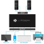 Rybozen 4 Puertos USB 3.0 Switch, USB KVM Conmutador 2 Entradas y 4 Salidas con 2 Cable USB para Compartir Teclado, Ratón, Disco