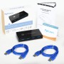 Rybozen 4 Puertos USB 3.0 Switch, USB KVM Conmutador 2 Entradas y 4 Salidas con 2 Cable USB para Compartir Teclado, Ratón, Disco