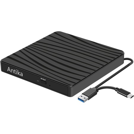 Antika Unidad de DVD Externa TypeC Unidad de CD Portátil Unidad de CD DVD/CD + /- RW Unidad de CD Externa para Computadoras