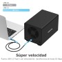 SABRENT Estación de Acoplamiento de 4 Bahias 3,5" SATA SSD/HDD | USB 3.1 | con 4 interruptores ON/Off | hasta 22TB [DS-SC4B]