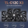 Thermalright Ventilador de CPU TL-C12CW-S X3, 120 mm, color blanco, ARGB, 4 pines, ventilador silencioso PWM con rodamiento