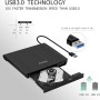Antika Grabadora de DVD/CD Externa USB 3.0 Portátil Diseño Ultra Delgado, Lector de DVD/CD con Capacidad de Corrección de