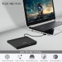 Antika Grabadora de DVD/CD Externa USB 3.0 Portátil Diseño Ultra Delgado, Lector de DVD/CD con Capacidad de Corrección de