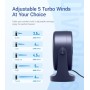 Diveblues USB Table Fan, Powerful Up to 6m/s, LED Display, 5 Speeds, 360° Rotation, Quiet Mini Fan, Portable for Home, Office,