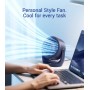 Diveblues USB Table Fan, Powerful Up to 6m/s, LED Display, 5 Speeds, 360° Rotation, Quiet Mini Fan, Portable for Home, Office,