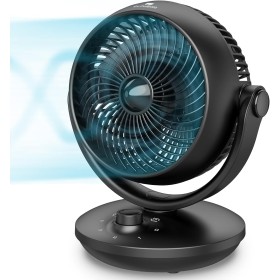 DR.PREPARE Silent Fan Table Fan 3 Speeds 28dB 15㎡ Multi-directional Oscillation Turbo Fan Powerful Air Circulation for Bedroom