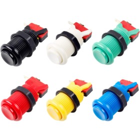 EG STARTS 6X American Standard Style Arcade Buttons Switchable Switches Happ Type 30mm Terminals 187" (4.8mm) Jamma Mame Kit