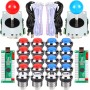 EG STARTS 2 jugadores Classic Arcade Contest DIY Retropie Cabinet Kits USB Encoder para Joystick Juegos de PC + Chrome Plating