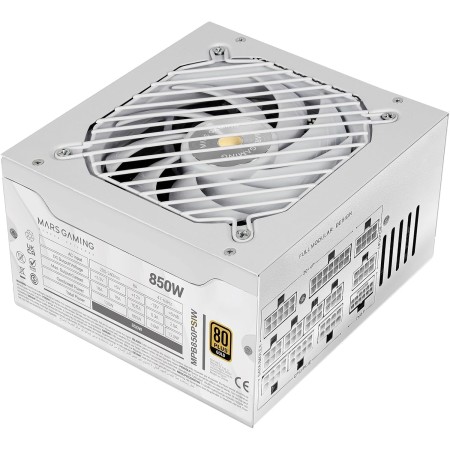 Mars Gaming MPB850PSI, Fuente Alimentación Full Modular ATX 850W, 10 Años Seguridad, 80Plus Gold 90%, Ventilador SI 14cm,