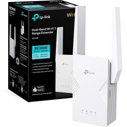 TP-Link RE225BE Repetidor de Doble Banda Wi-Fi 7 Amplificador, WiFi de hasta 3,6 Gbps, Puerto Gigabit LAN, MLO, EasyMesh, WPA3, TP-Link RE225BE Repetidor de Doble Banda Wi-Fi 7 Amplificador, WiFi de hasta 3,6 Gbps, Puerto Gigabit LAN, MLO, EasyMesh, WPA3,