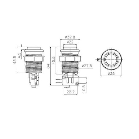 CABLEPELADO American Arcade Button with Micro Switch | Arcade Machine Button | Jamma Machines Button | Mounting: 28mm Holes |