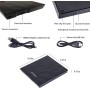 Antika Grabadora de DVD/CD +/-RW, Unidad Externa USB 3.0, Dispositivo Lector de Tarjetas portátil Ultrafino Compatible con