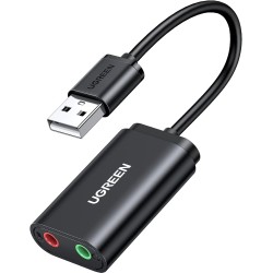 UGREEN Tarjeta de Sonido USB Externa Soporta Auriculares y Micrófono, Adaptador Audio Tipo C a Jack 3.5mm Compatible con PC, UGREEN Tarjeta de Sonido USB Externa Soporta Auriculares y Micrófono, Adaptador Audio Tipo C a Jack 3.5mm Compatible con PC,