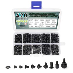 VAPKER Juego de 420 tornillos para placa base de PC, espaciadores para placa base universal, ventilador, CD-ROM, disco duro, VAPKER Juego de 420 tornillos para placa base de PC, espaciadores para placa base universal, ventilador, CD-ROM, disco duro,