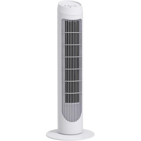 HOMCOM Tower Fan 45W Silent Vertical Fan with 3 Speeds Oscillation 70° for Living Room Bedroom Office Ø27x75 cm White