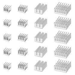 VooGenzek 20 Piezas Disipador de Calor de Aluminio, Módulo de Disipador de Calor de Aleta Más Fría, Disipador Placa Circuito, VooGenzek 20 Piezas Disipador de Calor de Aluminio, Módulo de Disipador de Calor de Aleta Más Fría, Disipador Placa Circuito,