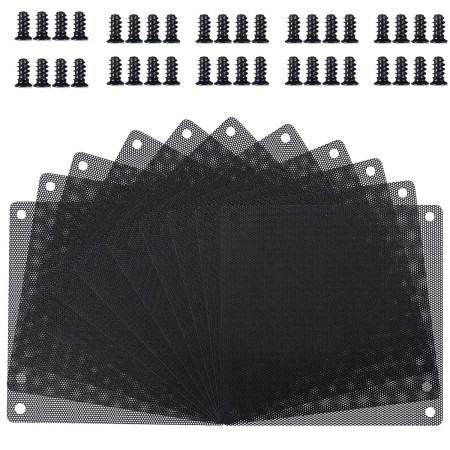 120 mm Filtro de Polvo Filtro de Ventilador de Ordenador Cubierta Antipolvo Negra de PVC Malla de Ordenador 10 Paquetes con 40