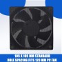 120 mm Filtro de Polvo Filtro de Ventilador de Ordenador Cubierta Antipolvo Negra de PVC Malla de Ordenador 10 Paquetes con 40