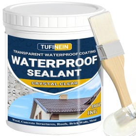 Revestimiento Impermeable Definitivo 1KG, TUFINEIN Sellador Invisible Impermeable Transparente Interiores y Exteriores, Liquido