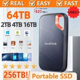 Disco duro externo de alta velocidad SSD Original de 256TB, disco duro