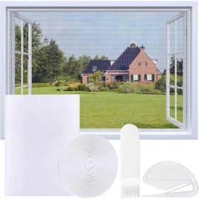 GUIGA Mosquiteras para Ventanas,Malla Mosquitera Para Puerta y Ventanas,Mosquiteras Ventana de Insectos de la Protección de la