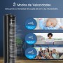 Aigostar Tower Fan, Quiet, 3 Speeds, 85° Oscillation, 120 min Timer, 82 cm High, Compact Design, Easy Installation, Portable