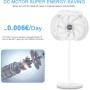 LeaderPro - Silent 3D Oscillating Fan, Standing Fan 20dB DC Motor Turbo Air Circulation Fan with Remote Control Ø34cm, 13