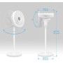 LeaderPro - Silent 3D Oscillating Fan, Standing Fan 20dB DC Motor Turbo Air Circulation Fan with Remote Control Ø34cm, 13