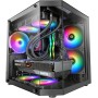Mars Gaming MC-3TLITE, Caja Gaming MicroATX, Triple Cristal Templado Continuo, Ventilador FRGB Trasero 120mm, Estructura de