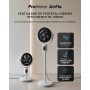 Pro Breeze AirFlo Quiet Standing Fan with Adjustable Height 108-60 cm and WiFi App, LED Display, Remote Control, 2 Modes,