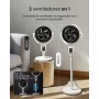Pro Breeze AirFlo Quiet Standing Fan with Adjustable Height 108-60 cm and WiFi App, LED Display, Remote Control, 2 Modes,