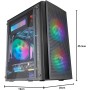 Mars Gaming MC-3TLITE, Caja Gaming MicroATX, Triple Cristal Templado Continuo, Ventilador FRGB Trasero 120mm, Estructura de