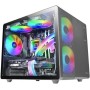 Mars Gaming MC-3TLITE, Caja Gaming MicroATX, Triple Cristal Templado Continuo, Ventilador FRGB Trasero 120mm, Estructura de